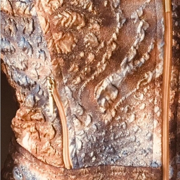 Fabulous vintage Joseph Ribkoff fitted metallic sheen zipped light jacket - Picture 8 of 9